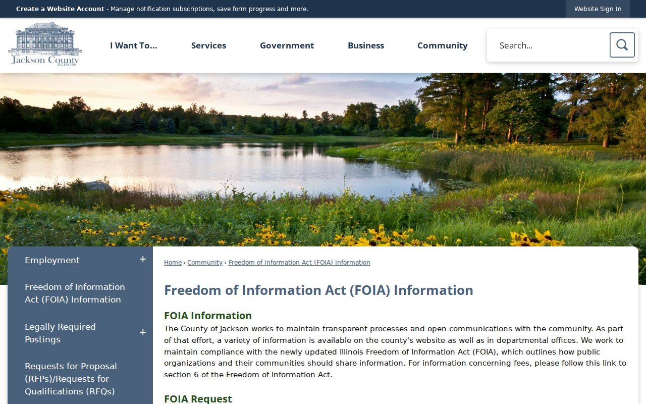 Jackson County FOIA instructions for requesting public records